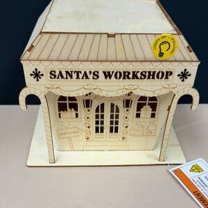 Make Market Santa's Workshop Wooden Light-Up Holiday House diy LED wood decor
